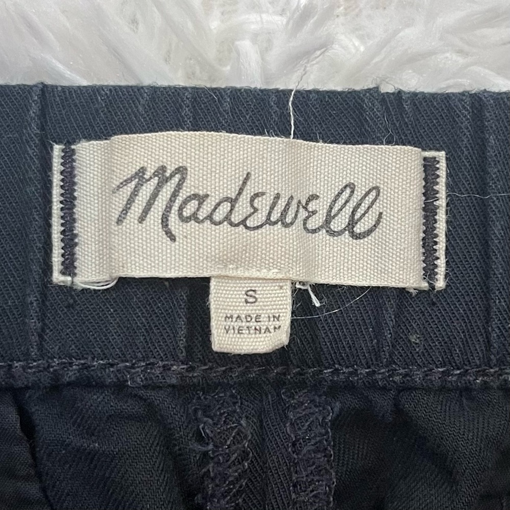 MADEWELL Solid Black Pull On Cotton Shorts Small - Picture 7 of 9